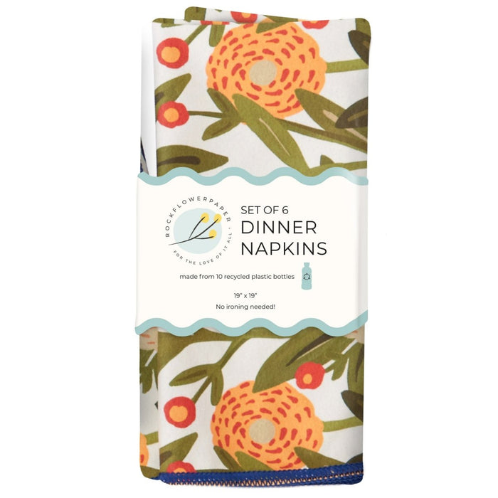 Harvest Sunshine Eco Dinner Napkins (Set of 6) Dinner Napkin - rockflowerpaper
