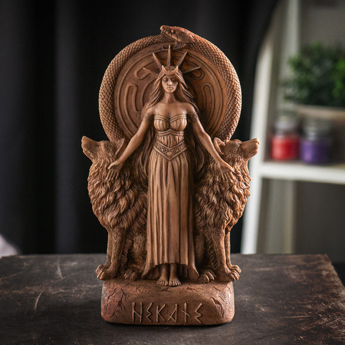 Hecate's Triform Mystical Statue | Triple Moon Goddess of Magic & Crossroads