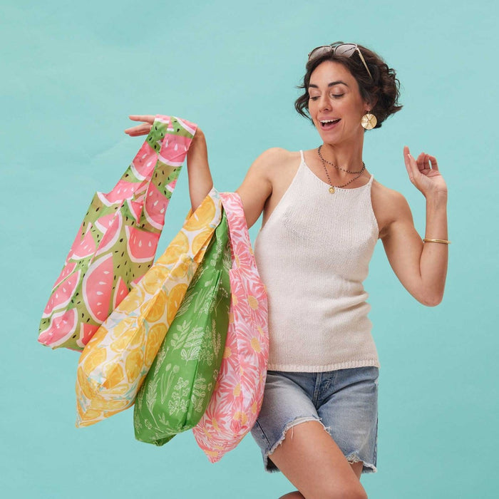 Herbs Green Blu Bag Reusable Shopping Bag - Machine Washable Reusable Shopping Bag - rockflowerpaper