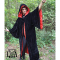 High Quality Black velvet with Red Satin Lining. Hooded Sorcerer Robe - The Luciferian Apotheca