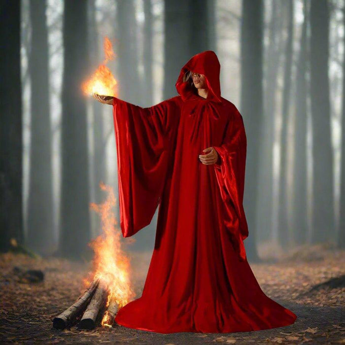 High Quality Red Magician Hooded & Sleeved Robe - The Luciferian Apotheca