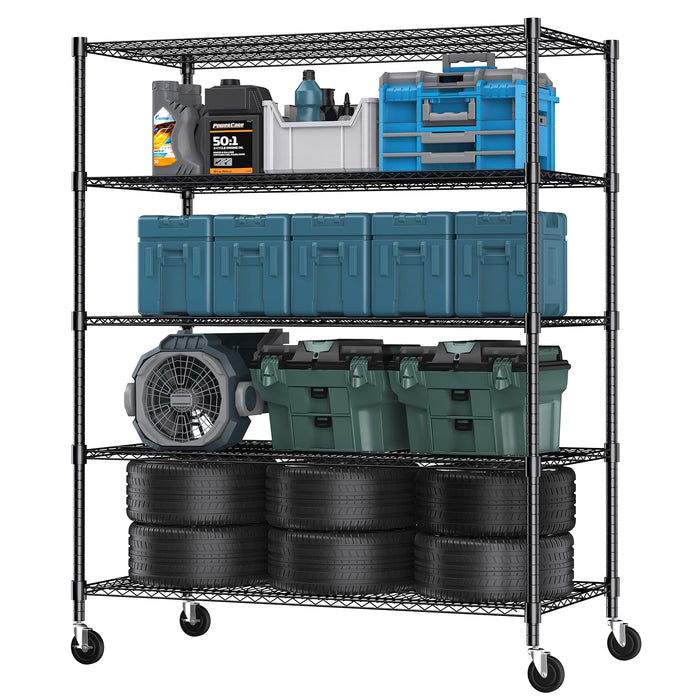 24"D×48"W×82"H, 5-Tier / Black