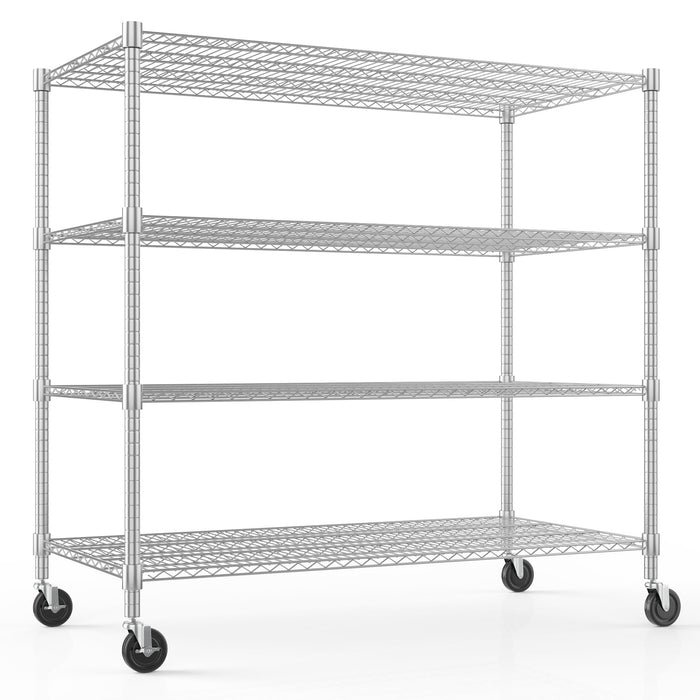18"D×60"W×72"H, 4-Tier / Silver
