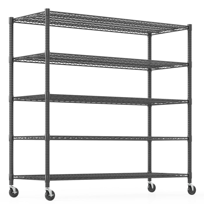 18"D×60"W×82"H, 5-Tier / Black