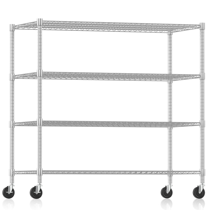 24"D×60"W×72"H, 4-Tier / Silver
