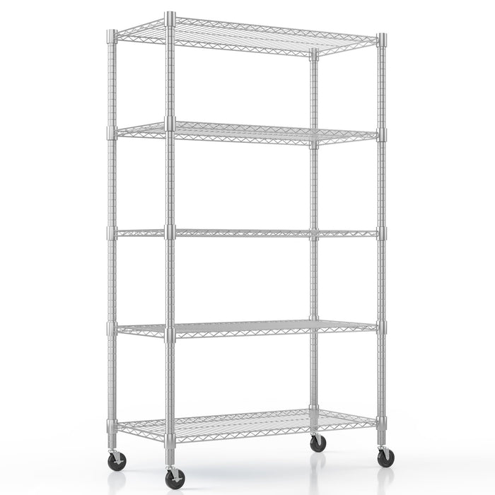 18"D×36"W×82"H, 5-Tier / Silver