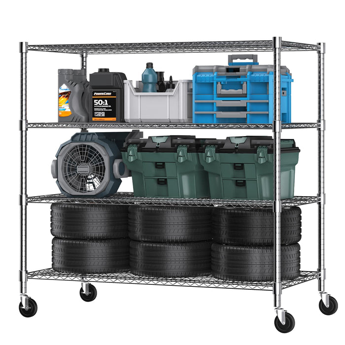 24"D×48"W×72"H, 4-Tier / Silver