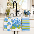Hydrangea Cotton Kitchen Towel (Set Of 3) Cotton Kitchen Towel - Rockflowerpaper