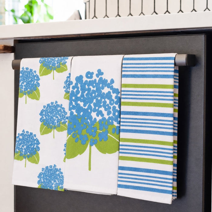 Hydrangea Cotton Kitchen Towel (Set Of 3) Cotton Kitchen Towel - Rockflowerpaper