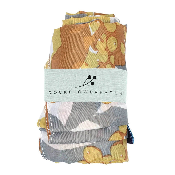 Icelandic Poppies Gold blu Reusable Shopping Bag Reusable Shopping Bag - rockflowerpaper