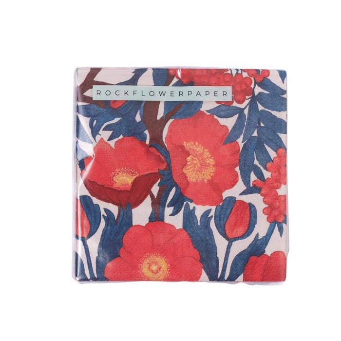 Icelandic Poppies Paper Cocktail Napkins (Pack of 20) Paper Cocktail Napkin - rockflowerpaper