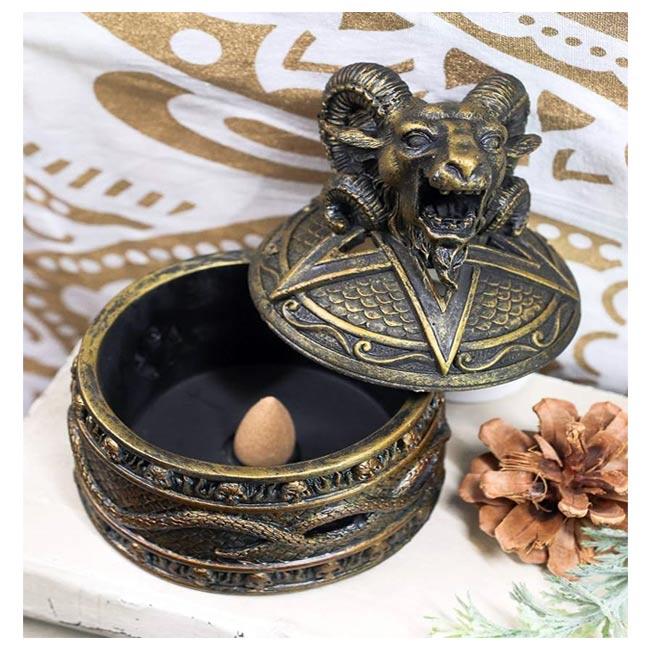 Infernal Baphomet Demonic Cone Incense Burner - The Luciferian Apotheca