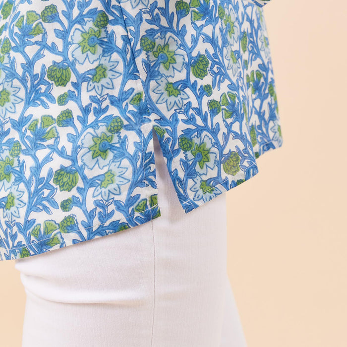 Isabella Blue Cotton Kurta