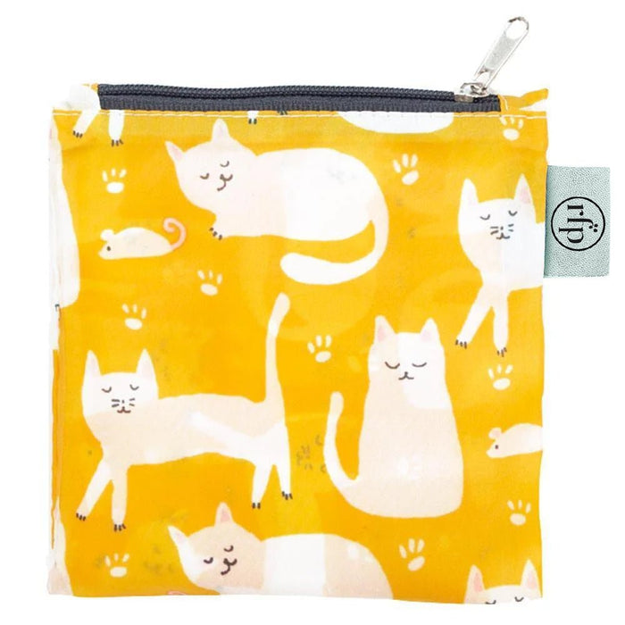 Kitty Cats Yellow blu Reusable Shopping Bag Reusable Shopping Bag - rockflowerpaper