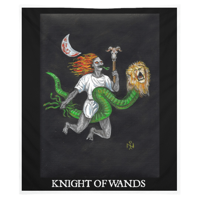 Knight of Wands SAMAEL Luciferian Tarot Tapestries - The Luciferian Apotheca