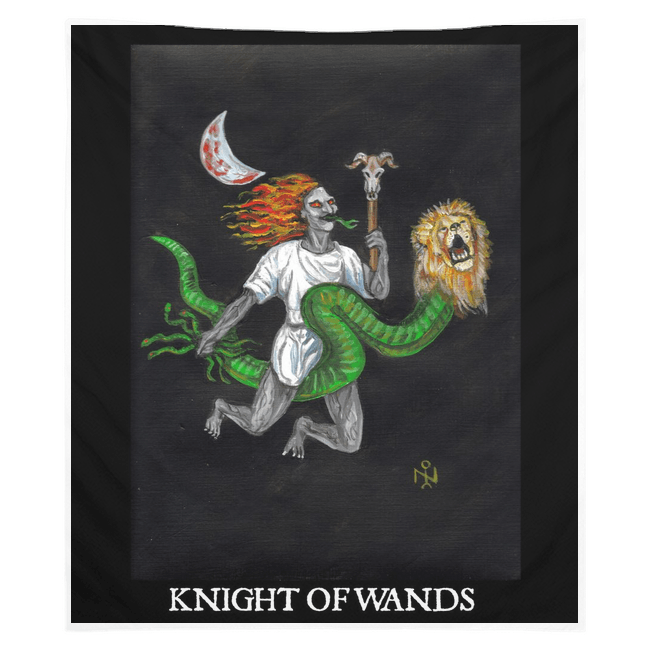Knight of Wands SAMAEL Luciferian Tarot Tapestries - The Luciferian Apotheca