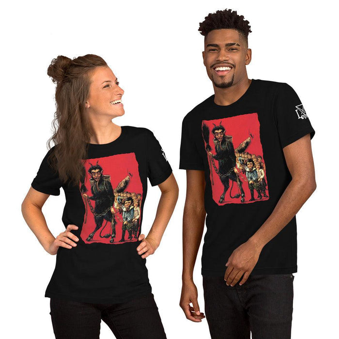 Krampus leading to Hell Short-Sleeve Unisex T-Shirt - The Luciferian Apotheca