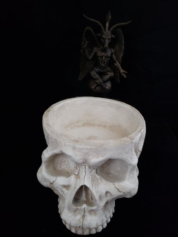 Large Necromantic Skull Offering Bowl - The Luciferian Apotheca