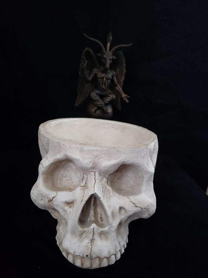 Large Necromantic Skull Offering Bowl - The Luciferian Apotheca