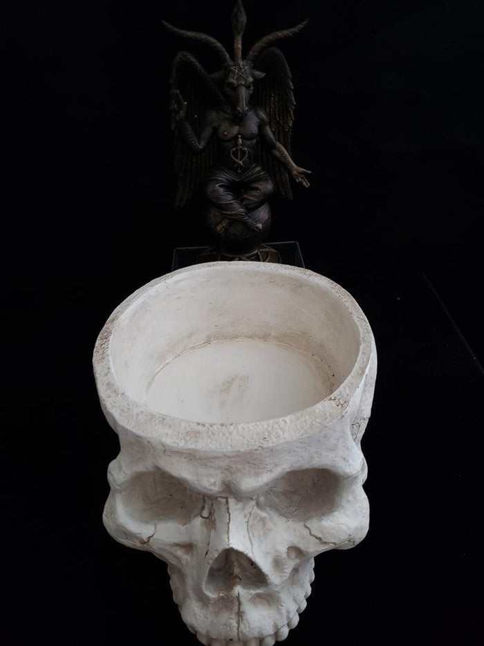 Large Necromantic Skull Offering Bowl - The Luciferian Apotheca