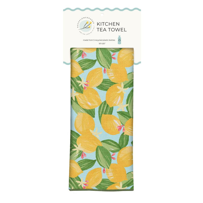 Lemon Blossoms Eco Kitchen Tea Towel Tea Towel - rockflowerpaper