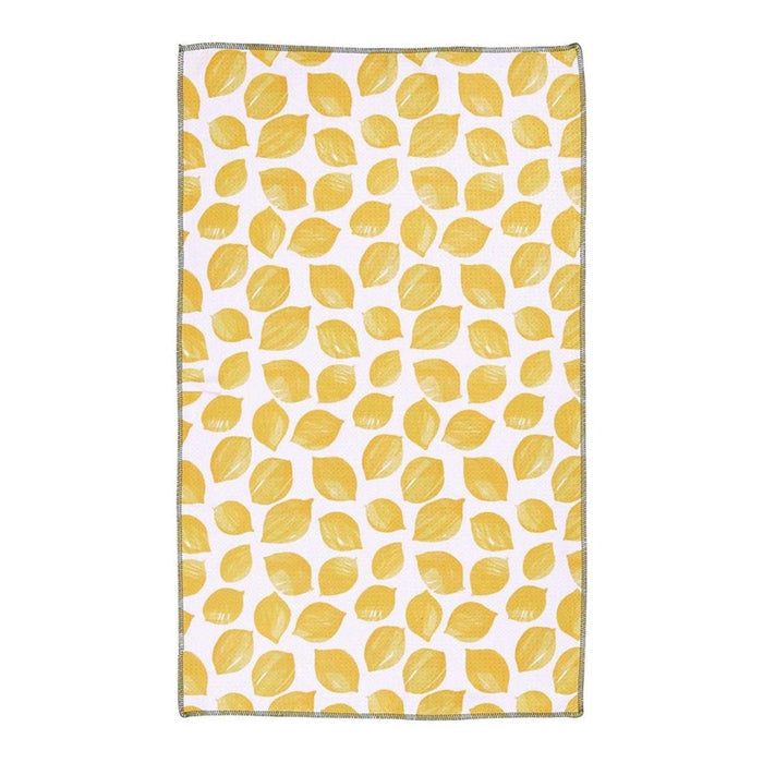 Lemon Blossoms blu Kitchen Tea Towel - Double - Sided Print Kitchen Towel - rockflowerpaper
