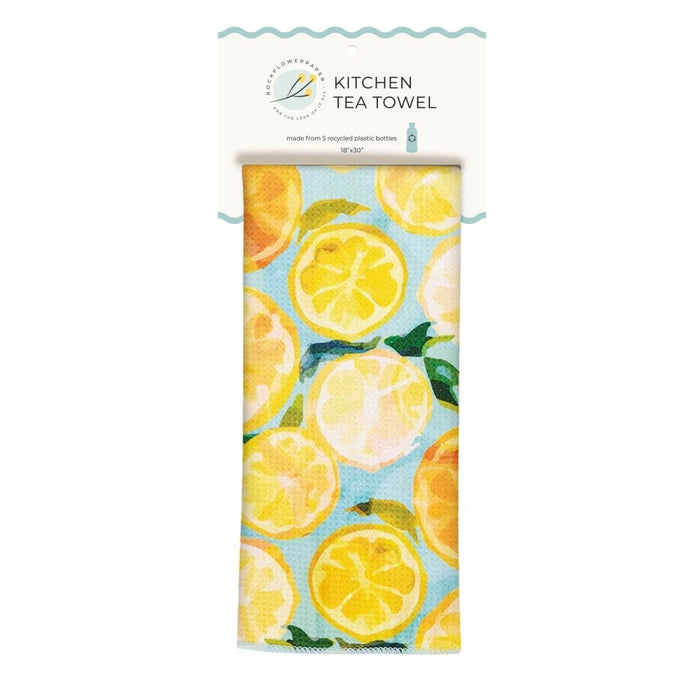 Lemon Slices Eco Kitchen Tea Towel Tea Towel - Rockflowerpaper