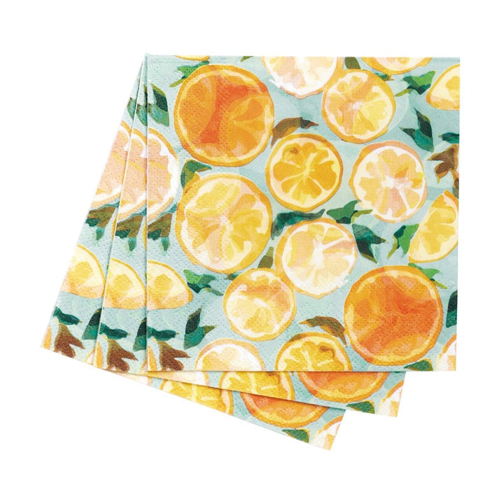 Lemon Slices Paper Cocktail Napkins (Pack of 25) Paper Cocktail Napkin - rockflowerpaper