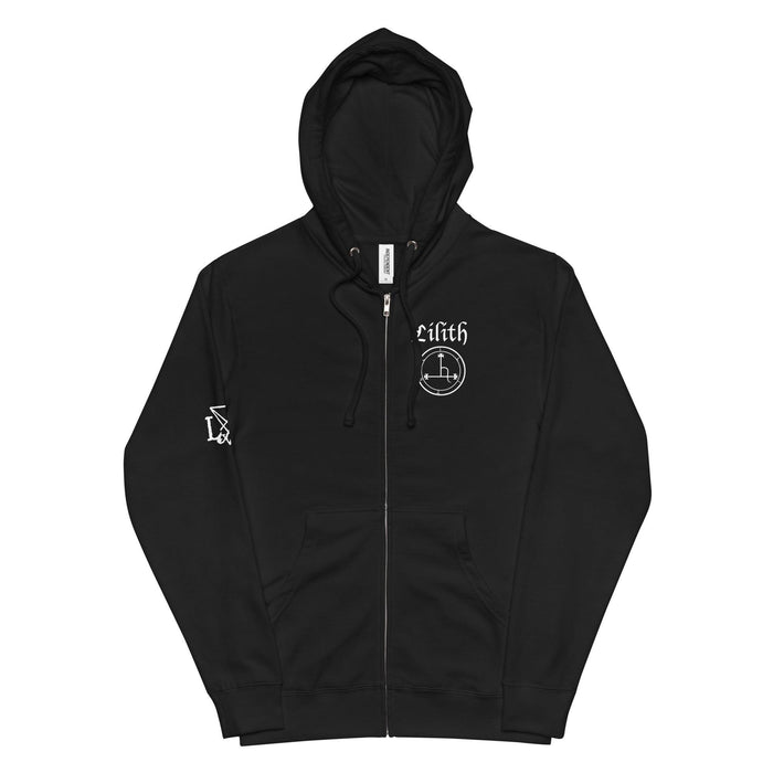 Lilith Queen of Night Demons Unisex fleece zip up hoodie - The Luciferian Apotheca