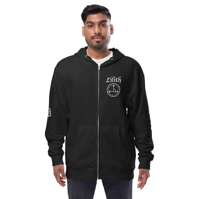 Lilith Queen of Night Demons Unisex fleece zip up hoodie - The Luciferian Apotheca