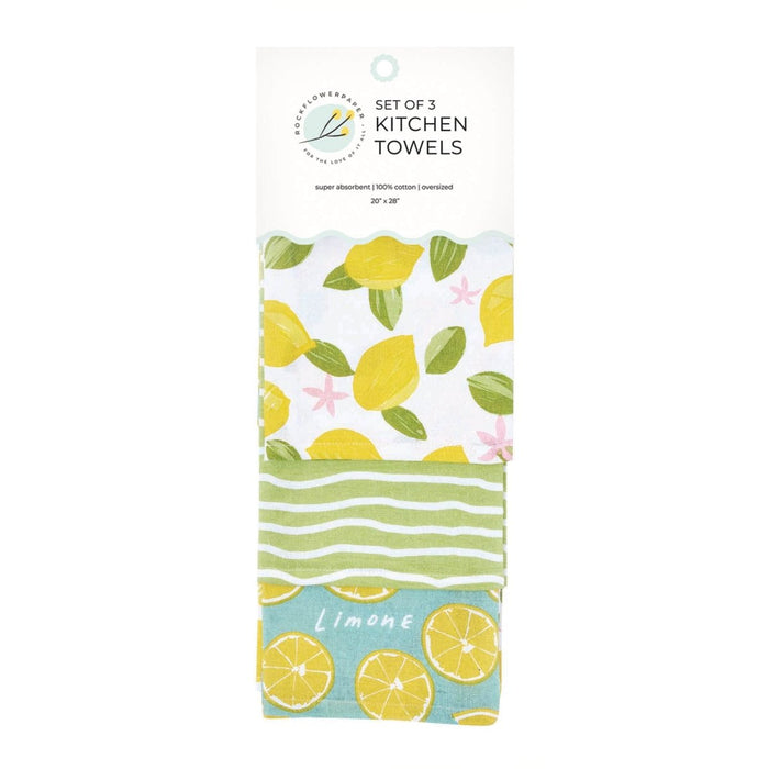 Limone Cotton Kitchen Towels (Set of 3) Cotton Kitchen Towel - rockflowerpaper