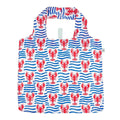 Lobster Waves blu Reusable Shopping Bag Reusable Shopping Bag - rockflowerpaper