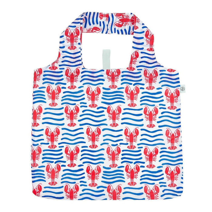 Lobster Waves blu Reusable Shopping Bag Reusable Shopping Bag - rockflowerpaper