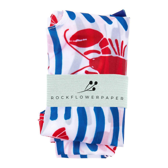 Lobster Waves blu Reusable Shopping Bag Reusable Shopping Bag - rockflowerpaper