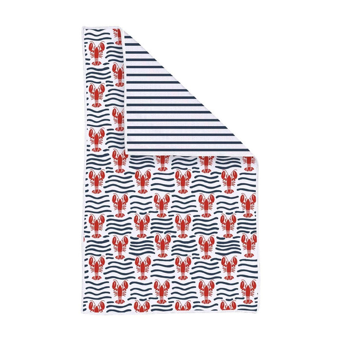 Lobster Waves Eco Kitchen Tea Towel Tea Towel - rockflowerpaper