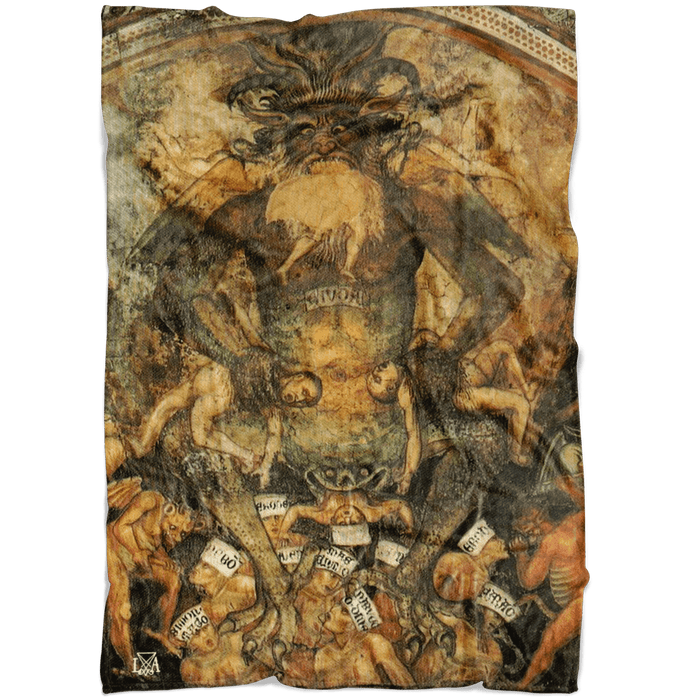 Lord of Hell Devouring Souls Fleece Blanket - The Luciferian Apotheca