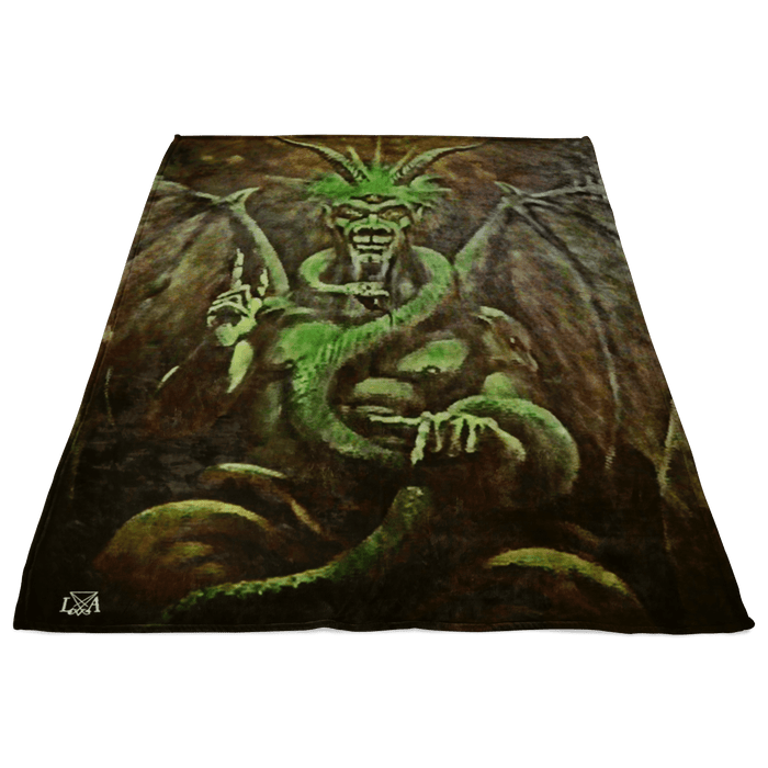 Lucifer Satan as Lord of Wisdom Fleece Blanket - The Luciferian Apotheca