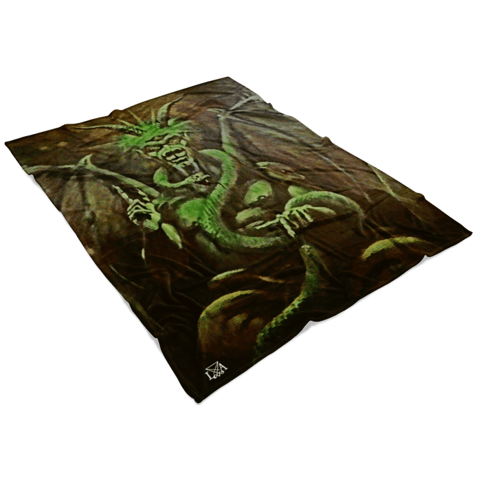Lucifer Satan as Lord of Wisdom Fleece Blanket - The Luciferian Apotheca