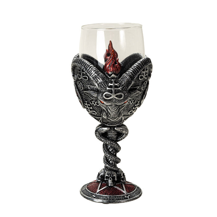 Lucifer Sigil adorned Chalice of Baphomet and Satanic Spirit