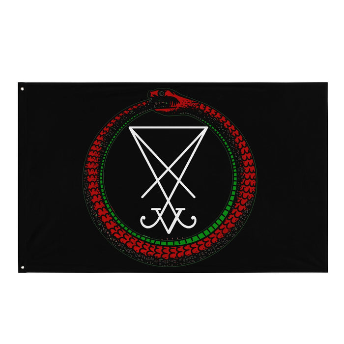 Luciferian Ouroboros Flag