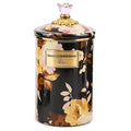 MACKENZIE-CHILDS Enamel Canister, Large, Wild Rose White