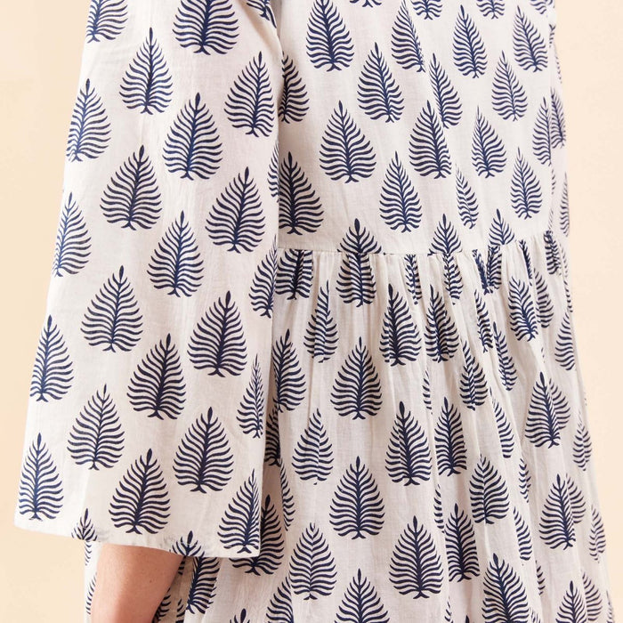 Makena Navy Cotton Tiered Dress Dress - rockflowerpaper