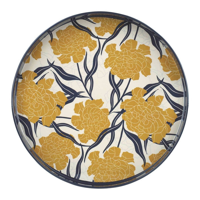 Marigold Round Laquer Serving Tray Tray - rockflowerpaper