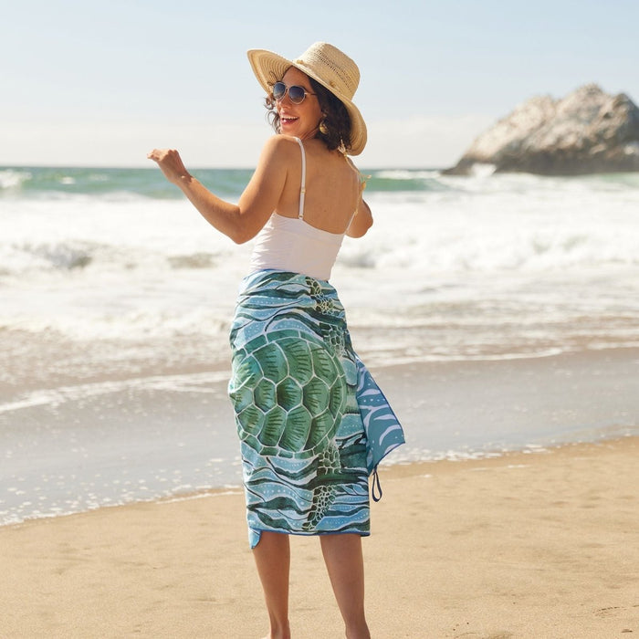 Marine Turtle Reversible Eco Beach Towel Beach Towel - rockflowerpaper