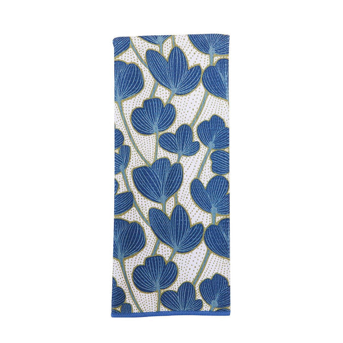 Modern Poppy blu Kitchen Tea Towel - Double Side Printed Kitchen Towel - rockflowerpaper