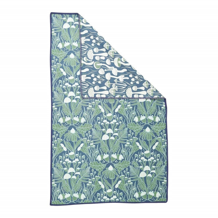Mushroom Forest blu Kitchen Tea Towel TEATOWEL - rockflowerpaper