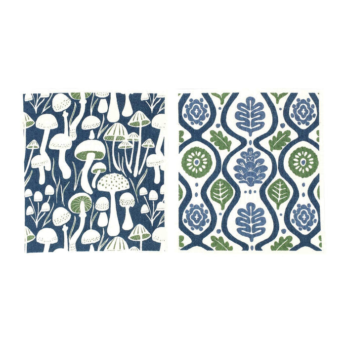 Mushrooms blu Eco Sponge Cloths (Set of 2)