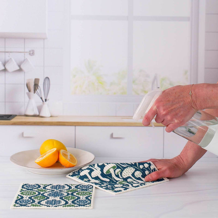 Mushrooms blu Eco Sponge Cloths (Set of 2)