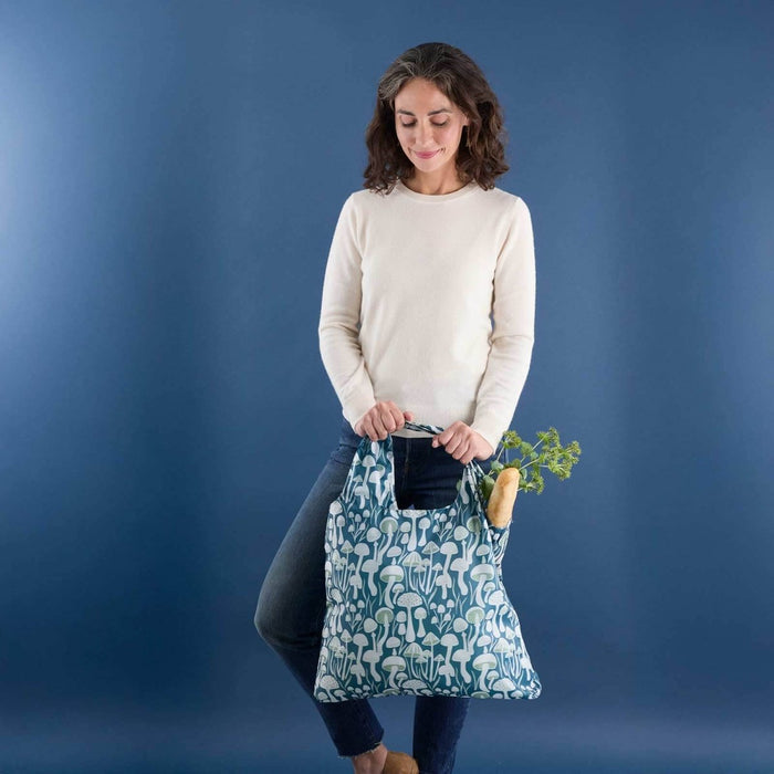 Mushrooms blu Reusable Shopping Bag Reusable Shopping Bag - rockflowerpaper