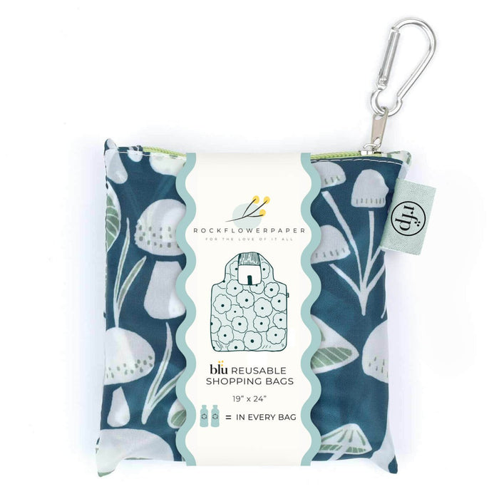 Mushrooms blu Reusable Shopping Bag Reusable Shopping Bag - rockflowerpaper